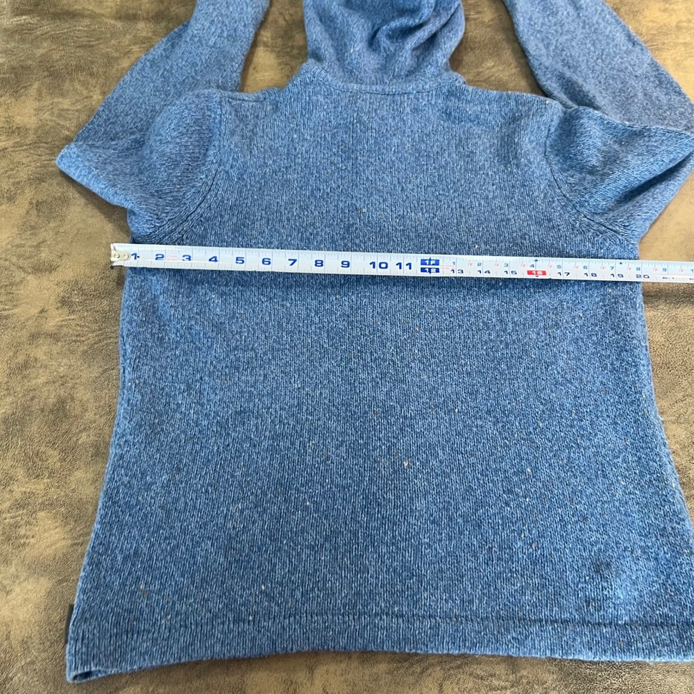 Woolrich Zip Up Hooded Sweater Womens Medium Blue Heather Ramie Wool Blend 9626 - Picture 5 of 9